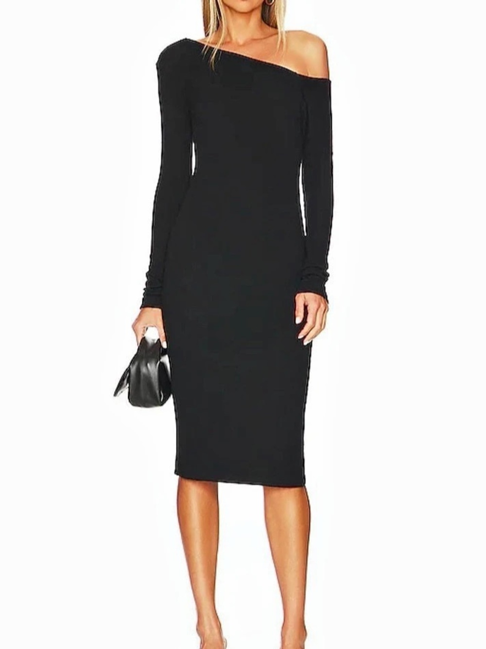 Enza Costa Black Midi Dress Size Small Like New
